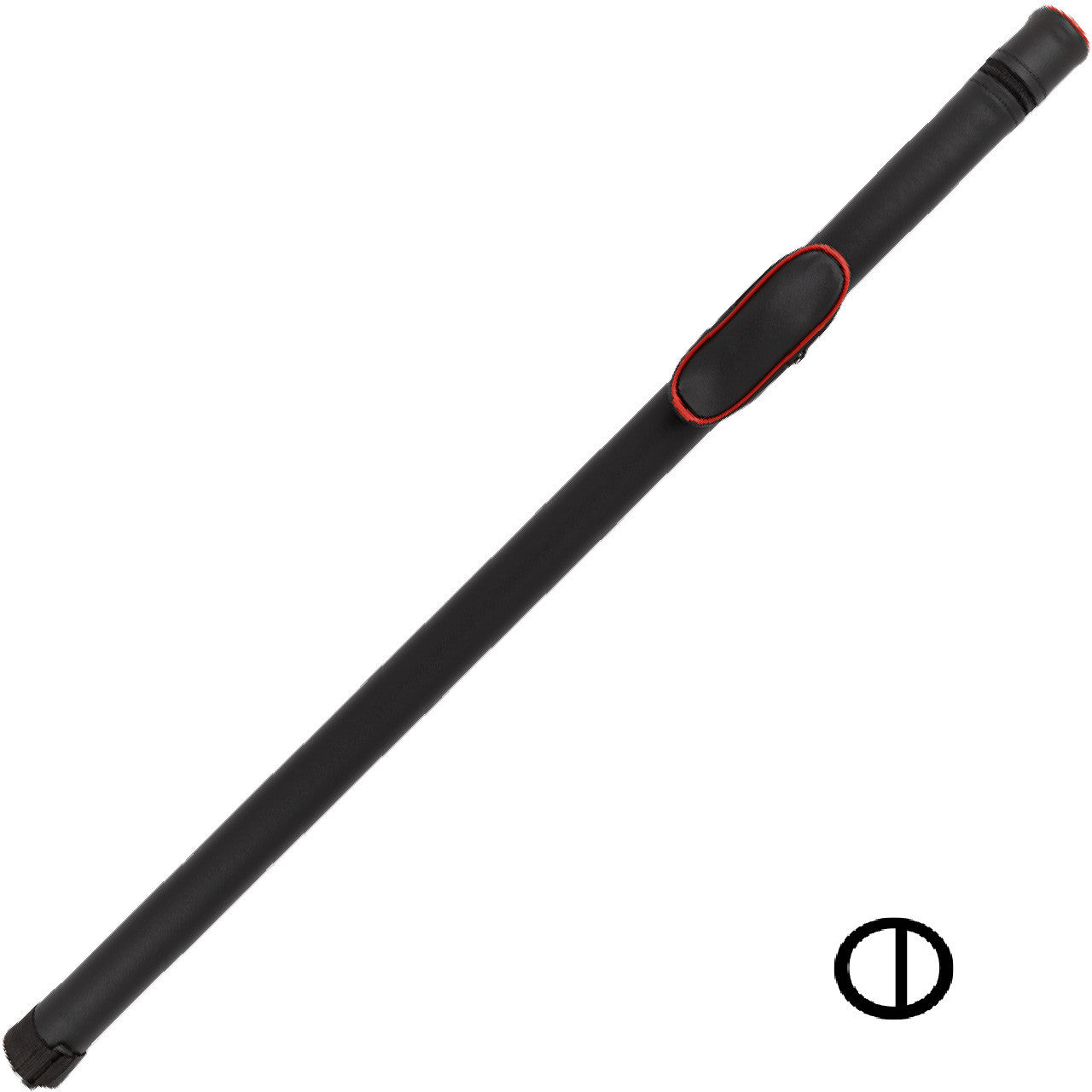 Action 1x2 Hard Round Cue Case - Red Piping