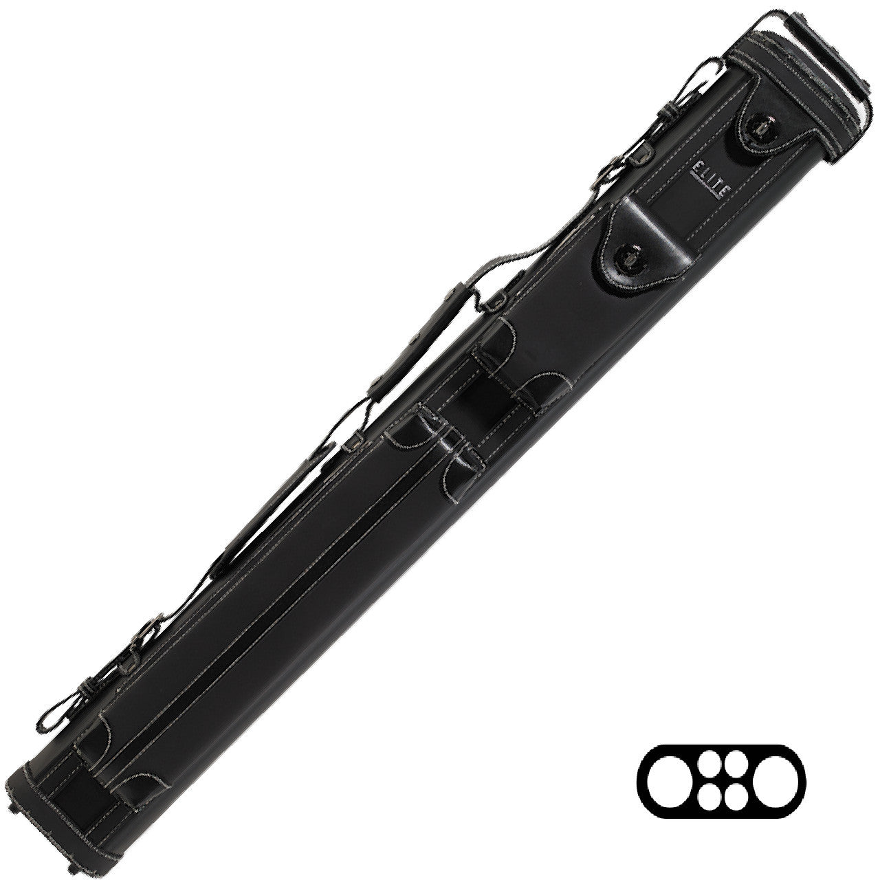 Elite Vintage Leather 2x4 Hard Cue Case - Black
