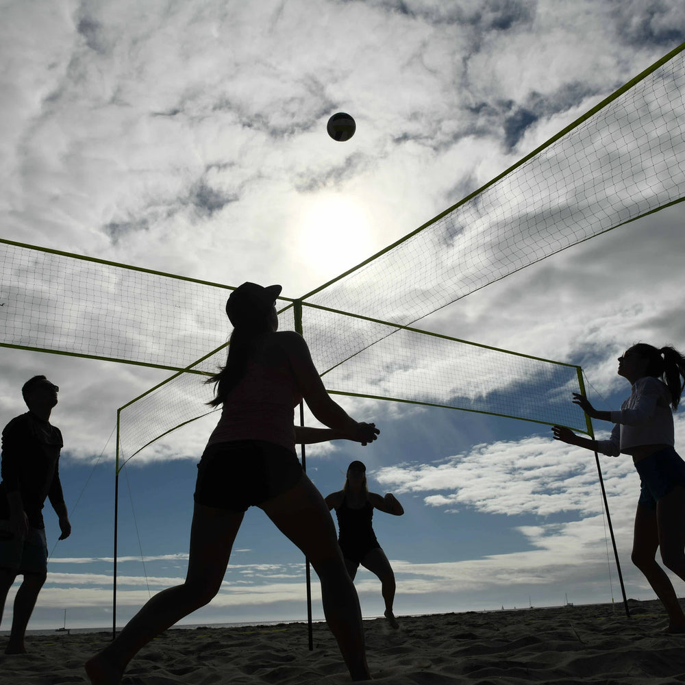 Triumph 4 Square Volleyball and Badminton Combo Set
