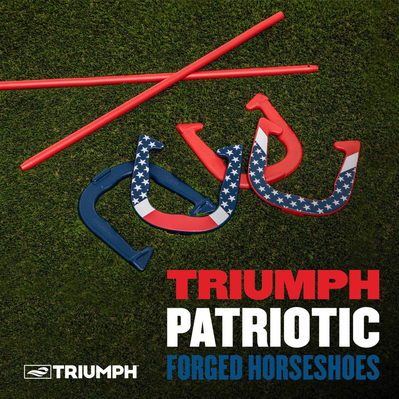 Triumph Patriotic Forged Horseshoe Set