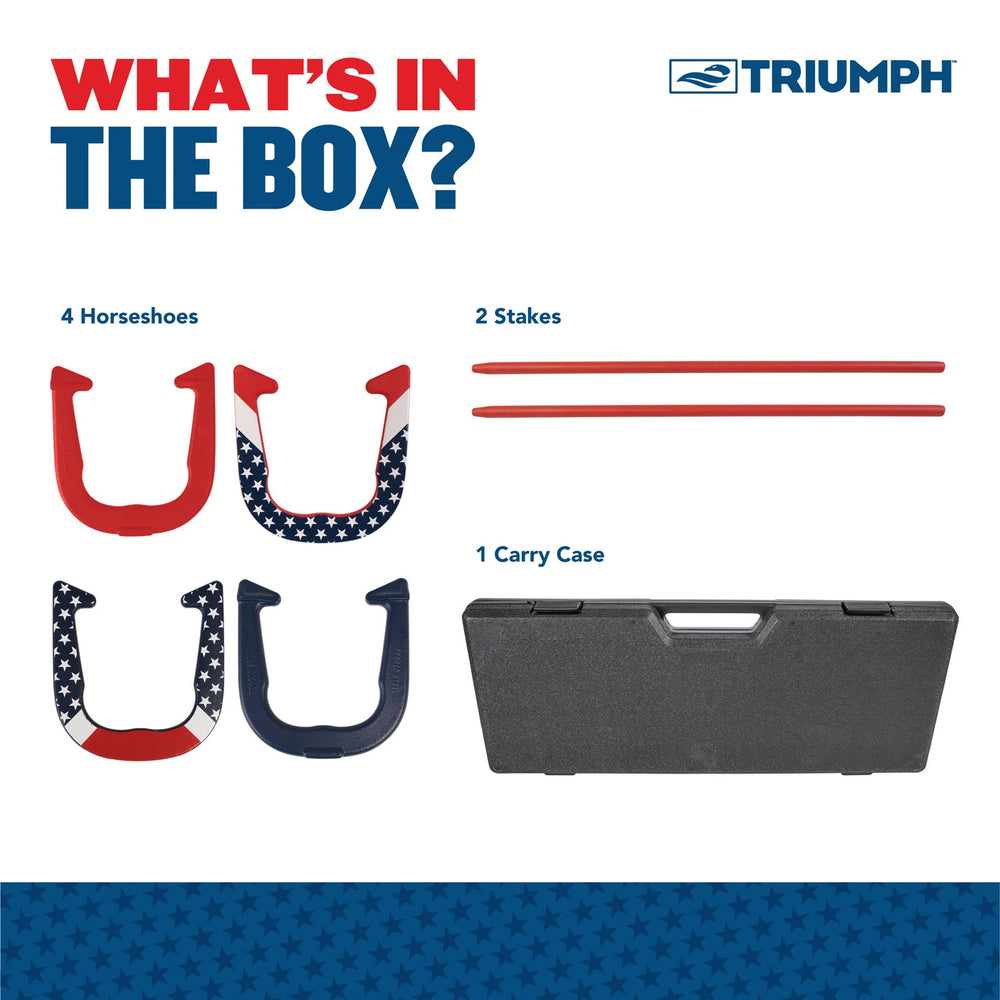Triumph Patriotic Forged Horseshoe Set
