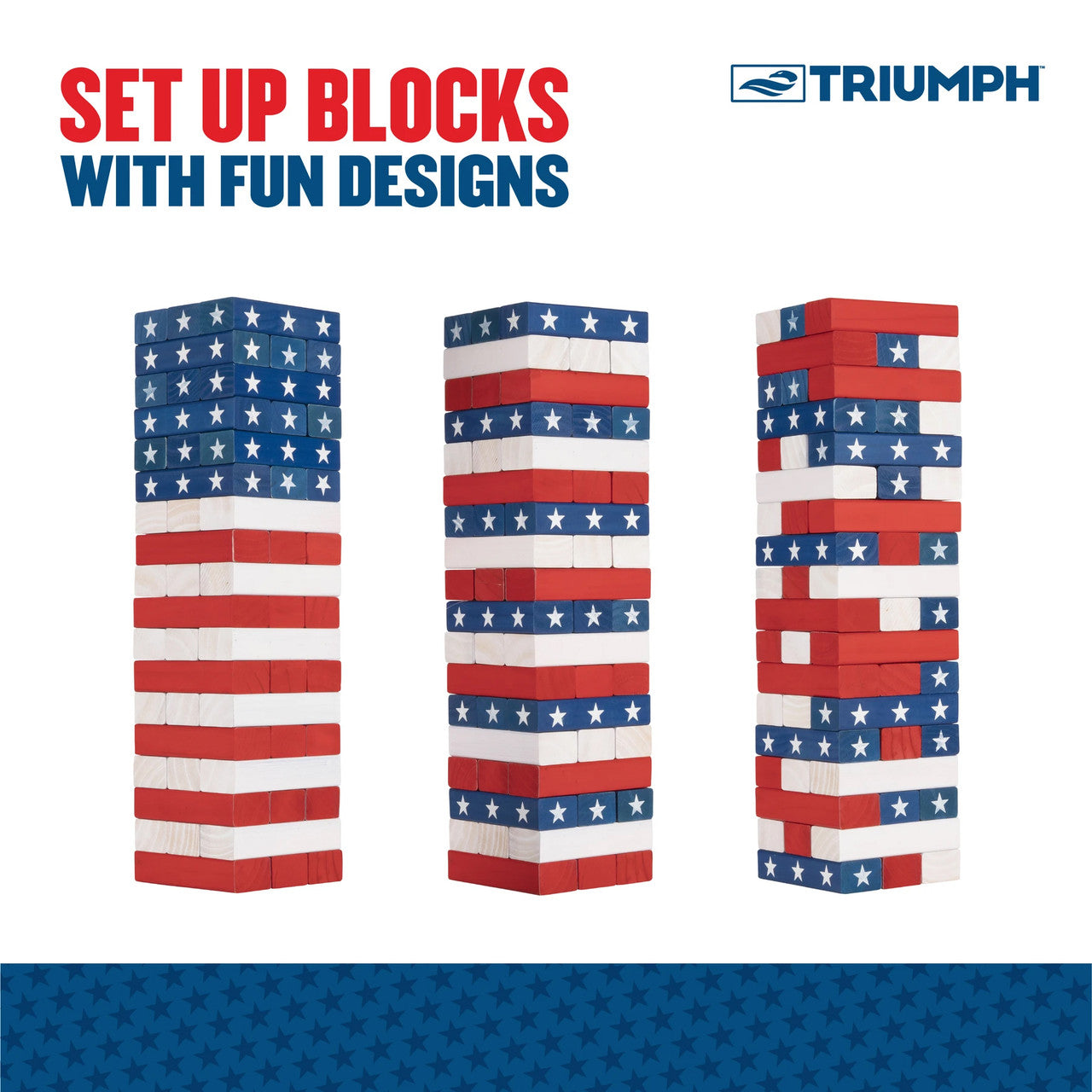 Triumph Patriotic Large Tumble Tower Set 6"