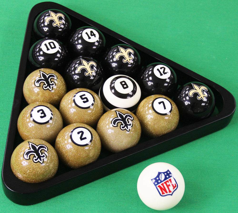 New Orleans Saints Pool Balls with Numbers