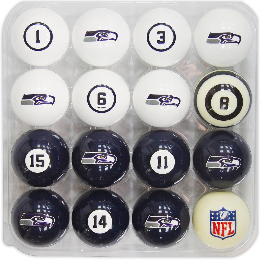 Seattle Seahawks Pool Balls with Numbers