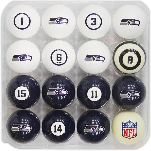 Seattle Seahawks Pool Balls with Numbers 1