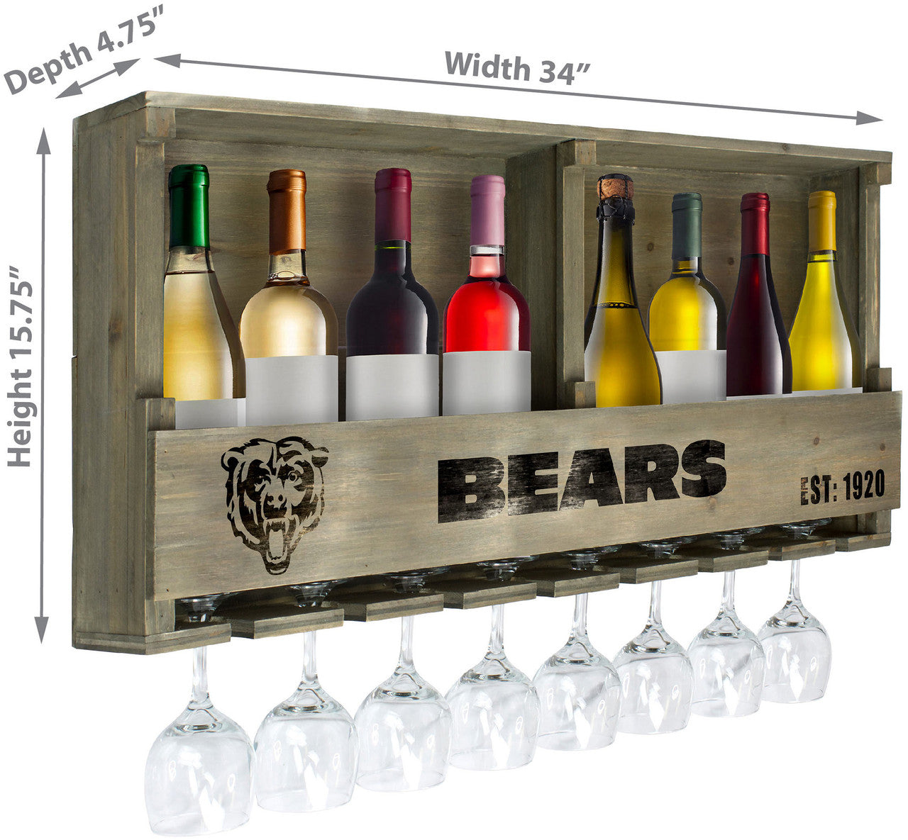Chicago Bears Bar Shelf Reclaimed Wood