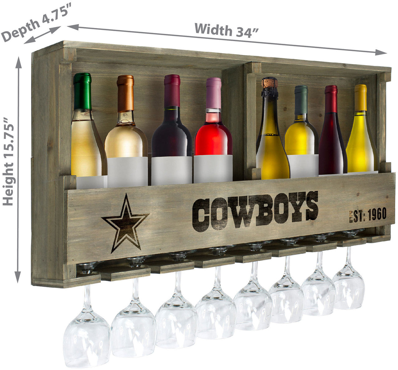 Dallas Cowboys Bar Shelf Reclaimed Wood