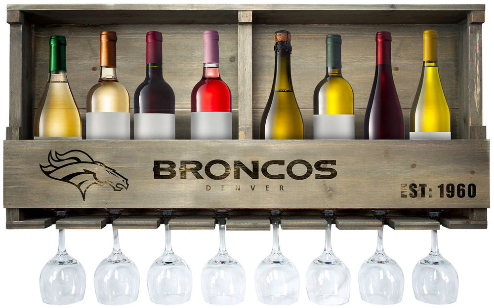 Denver Broncos Bar Shelf Reclaimed Wood