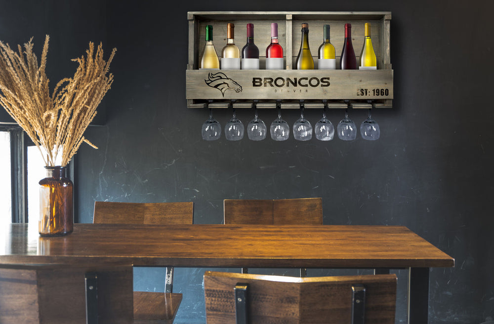 Denver Broncos Bar Shelf Reclaimed Wood