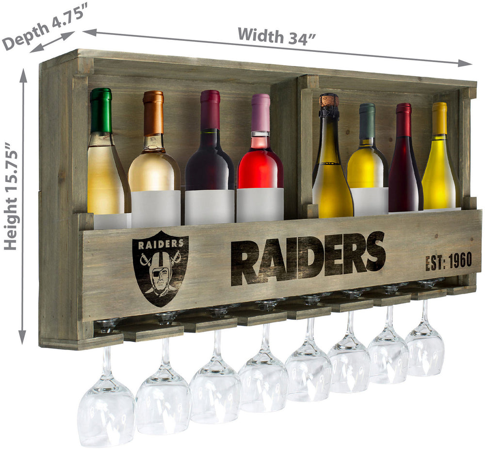 Las Vegas Raiders Bar Shelf Reclaimed Wood