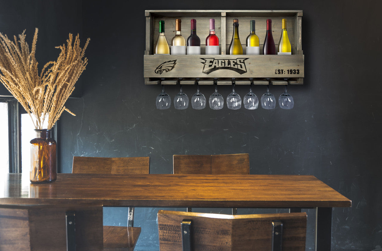 Philadelphia Eagles Bar Shelf Reclaimed Wood