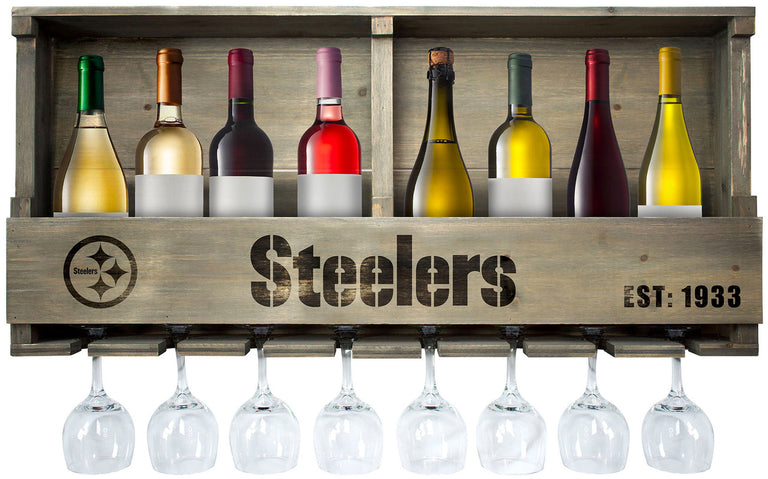 Pittsburgh Steelers Bar Shelf Reclaimed Wood