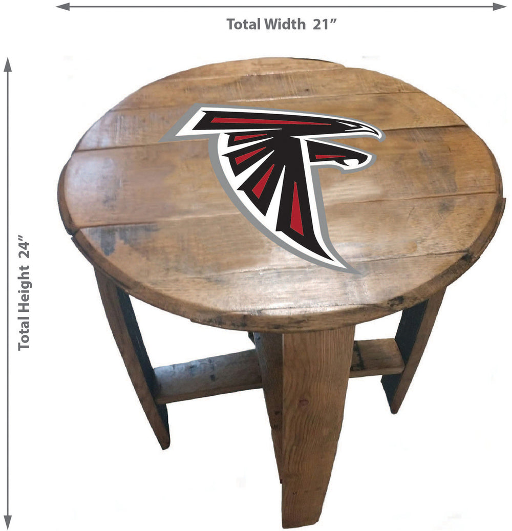 Atlanta Falcons Oak Barrel Table