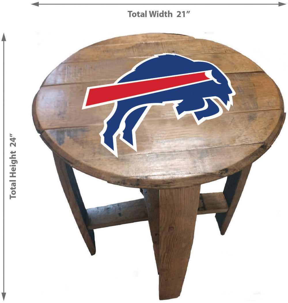Buffalo Bills Oak Barrel Table