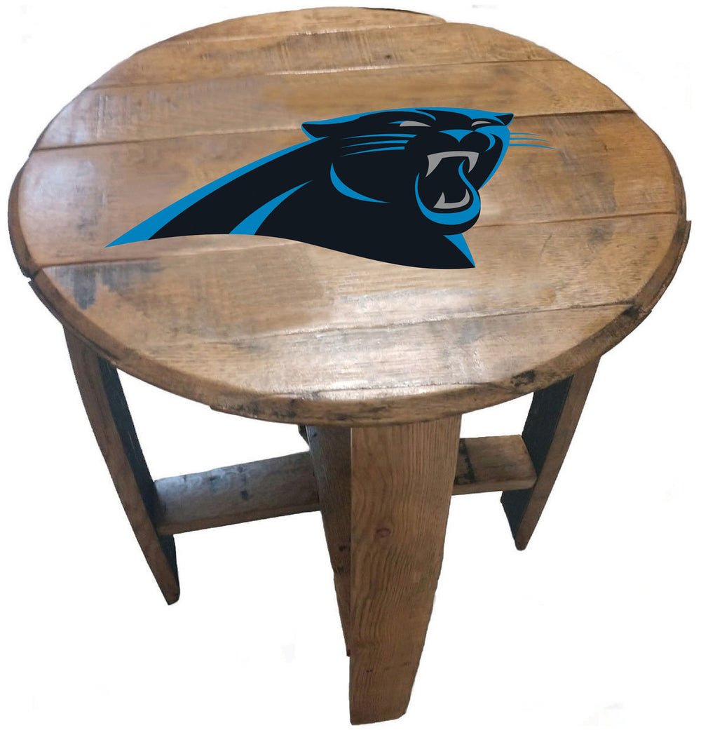 Carolina Panthers Oak Barrel Table