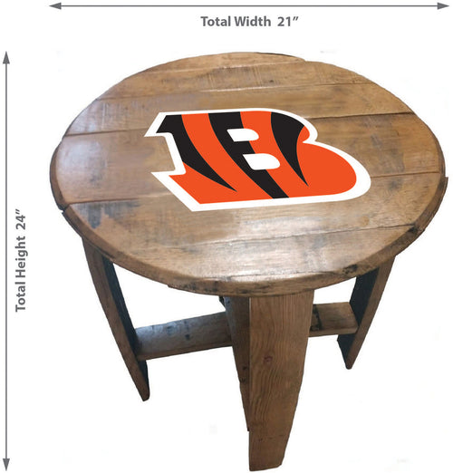 Cincinnati Bengals Oak Barrel Table 2