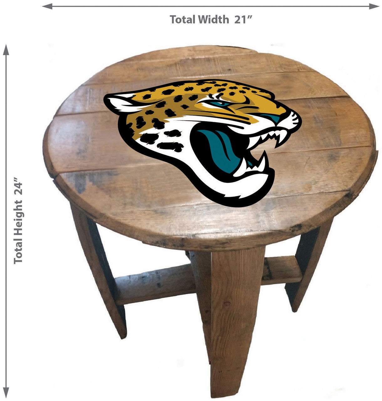 Jacksonville Jaguars Oak Barrel Table