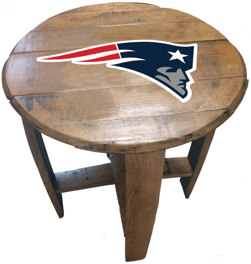 New England Patriots Oak Barrel Table