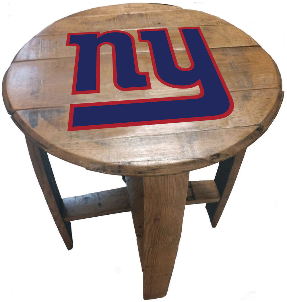 New York Giants Oak Barrel Table