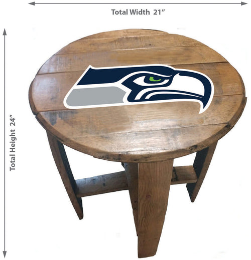 Seattle Seahawks Oak Barrel Table 2