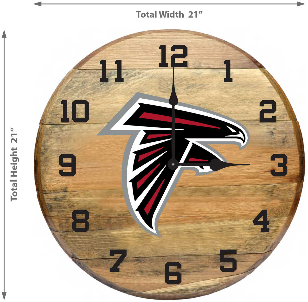 Atlanta Falcons Oak Barrel Clock
