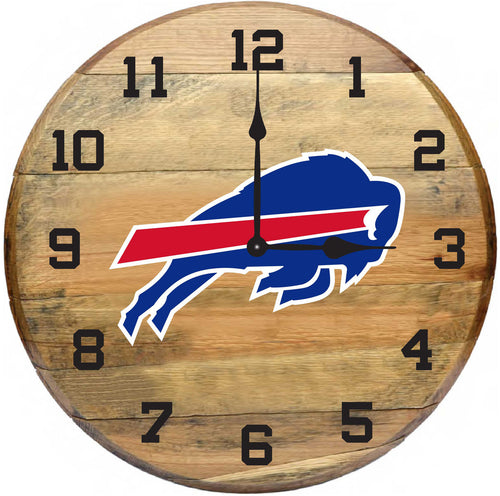 Buffalo Bills Oak Barrel Clock 1