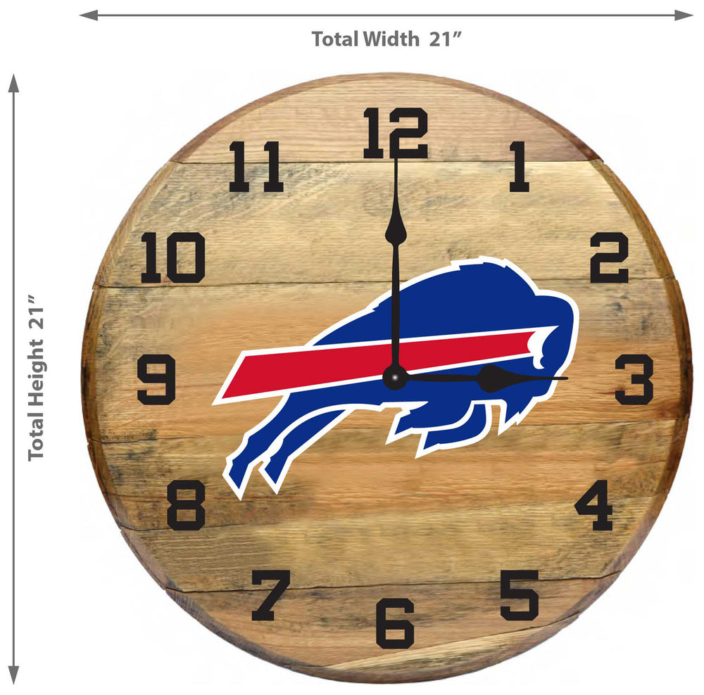 Buffalo Bills Oak Barrel Clock