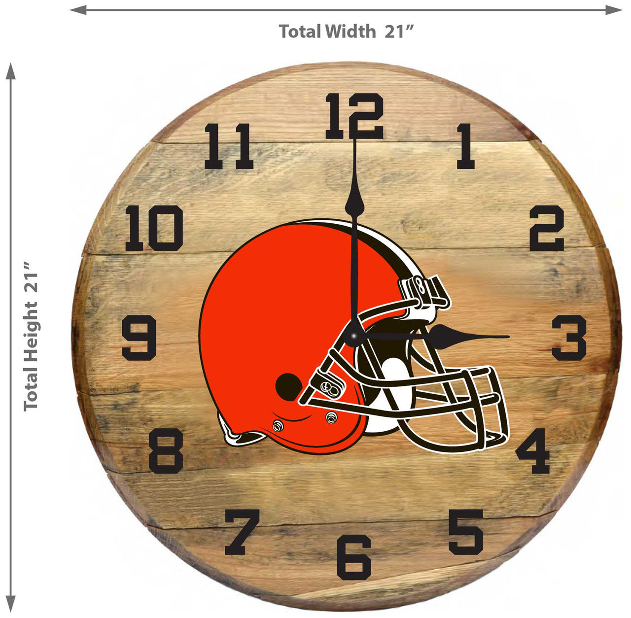 Cleveland Browns Oak Barrel Clock