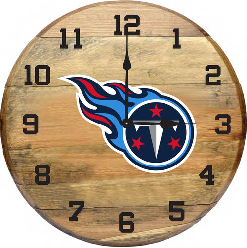 Tennessee Titans Oak Barrel Clock 1