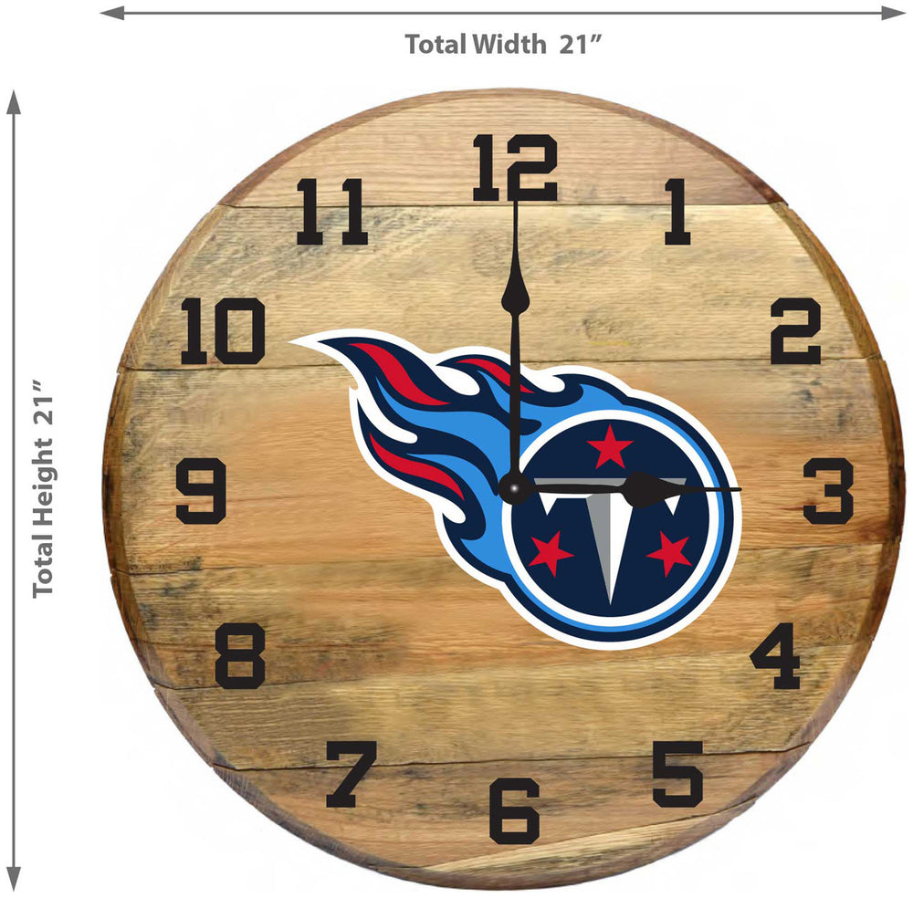 Tennessee Titans Oak Barrel Clock