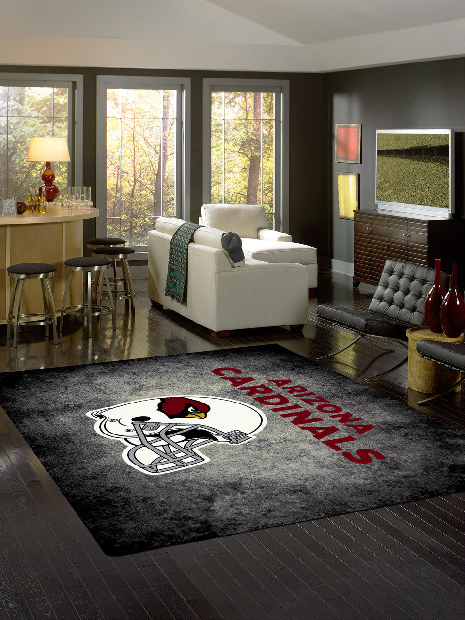 Arizona Cardinals Rug Distressed