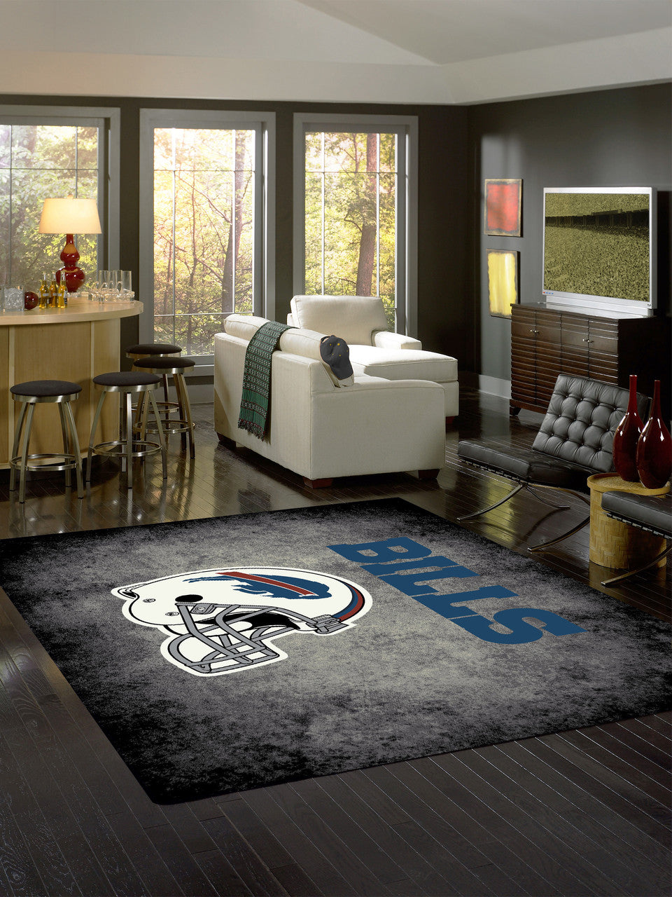 Buffalo Bills Rug Distressed