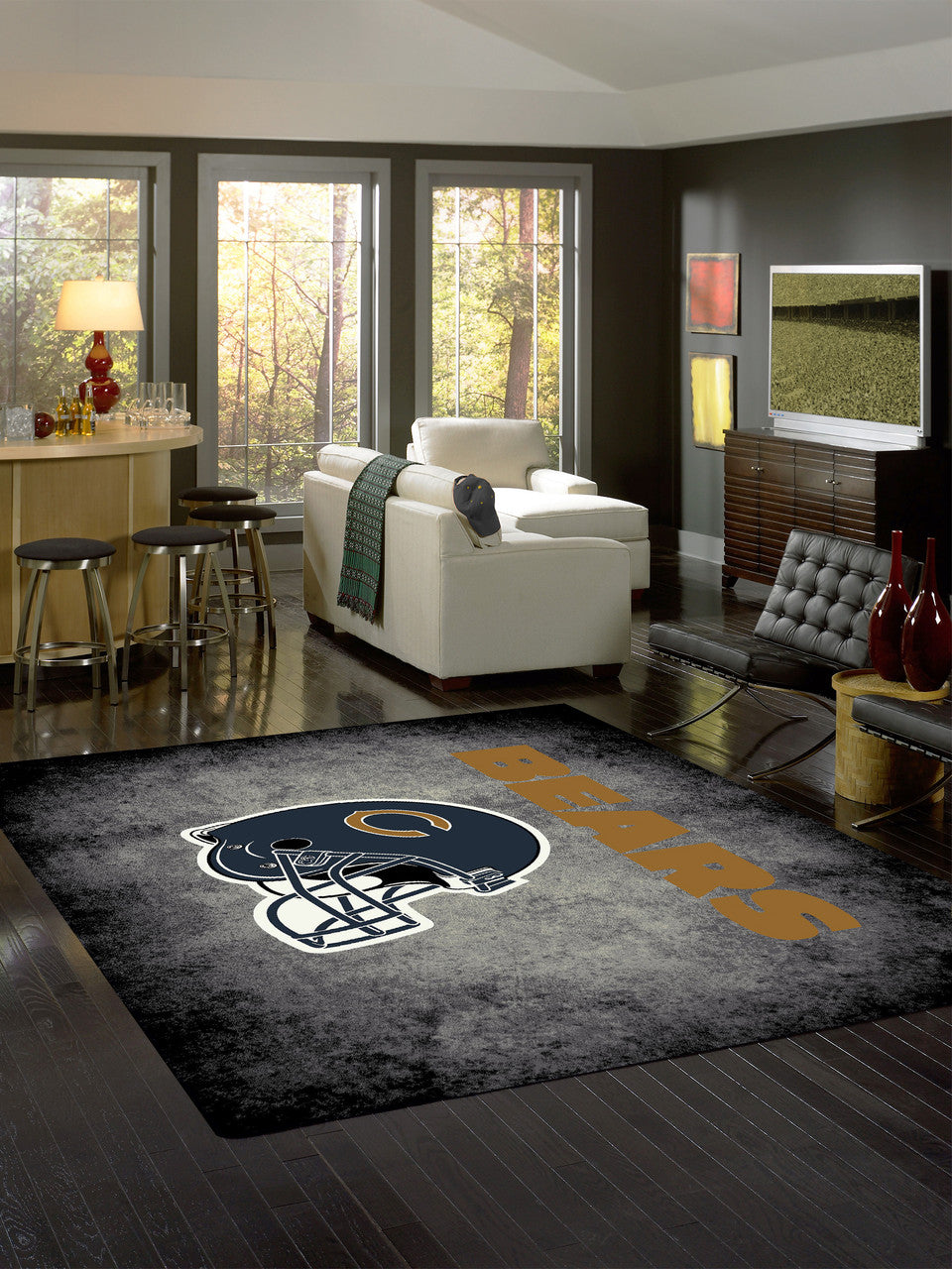 Chicago Bears Rug Distressed