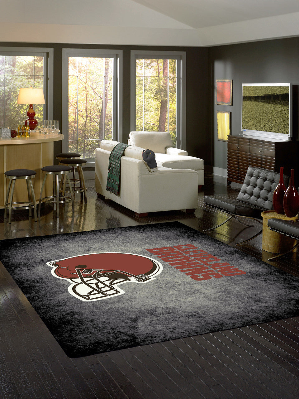 Cleveland Browns Rug Distressed