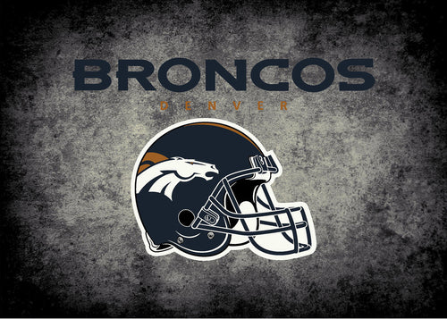 Denver Broncos Rug Distressed 1