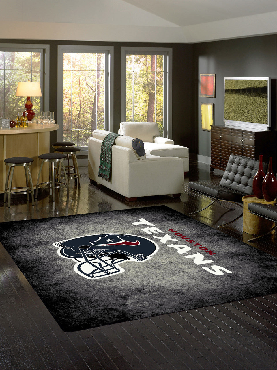 Houston Texans Rug Distressed