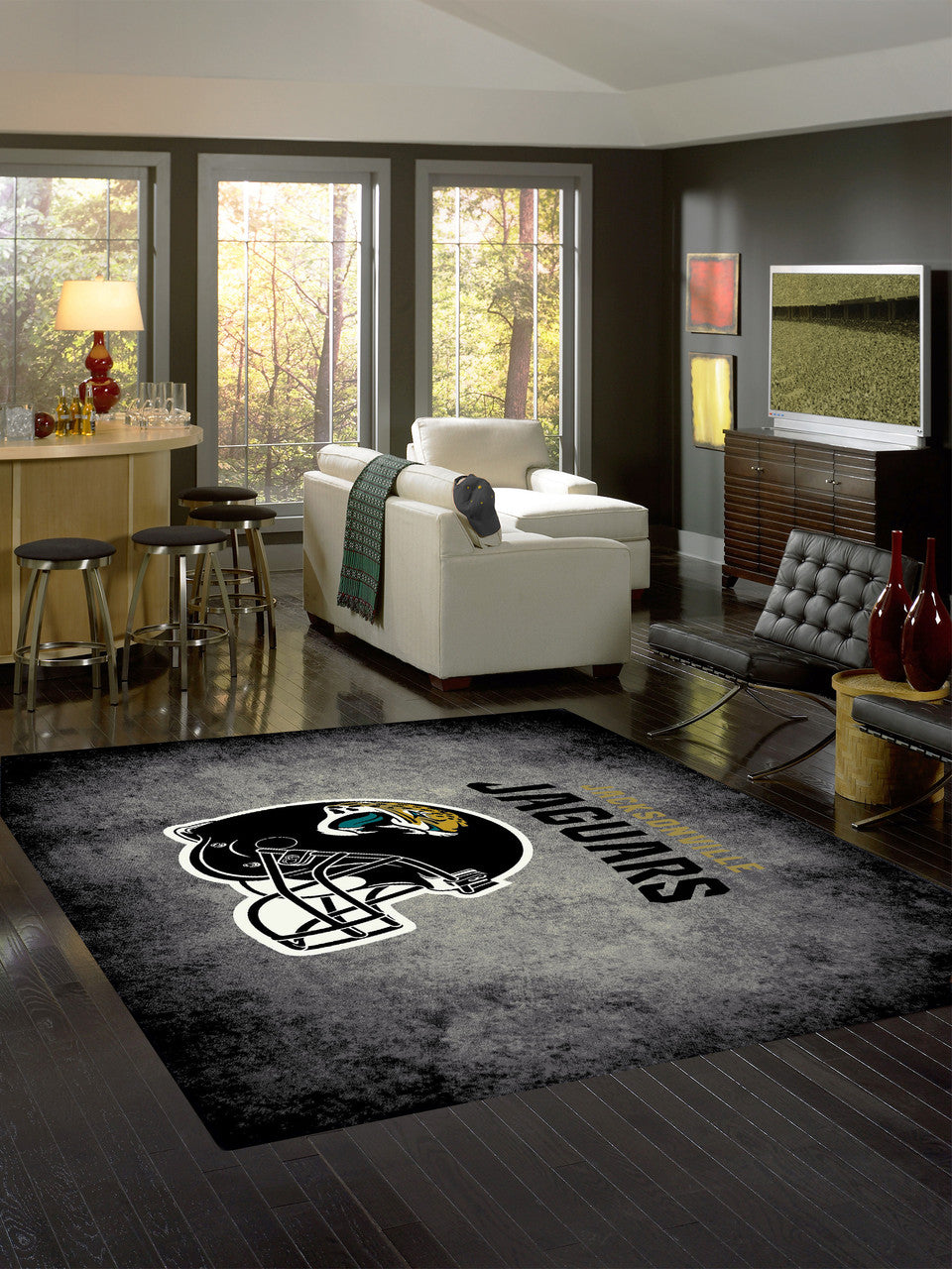 Jacksonville Jaguars Rug Distressed