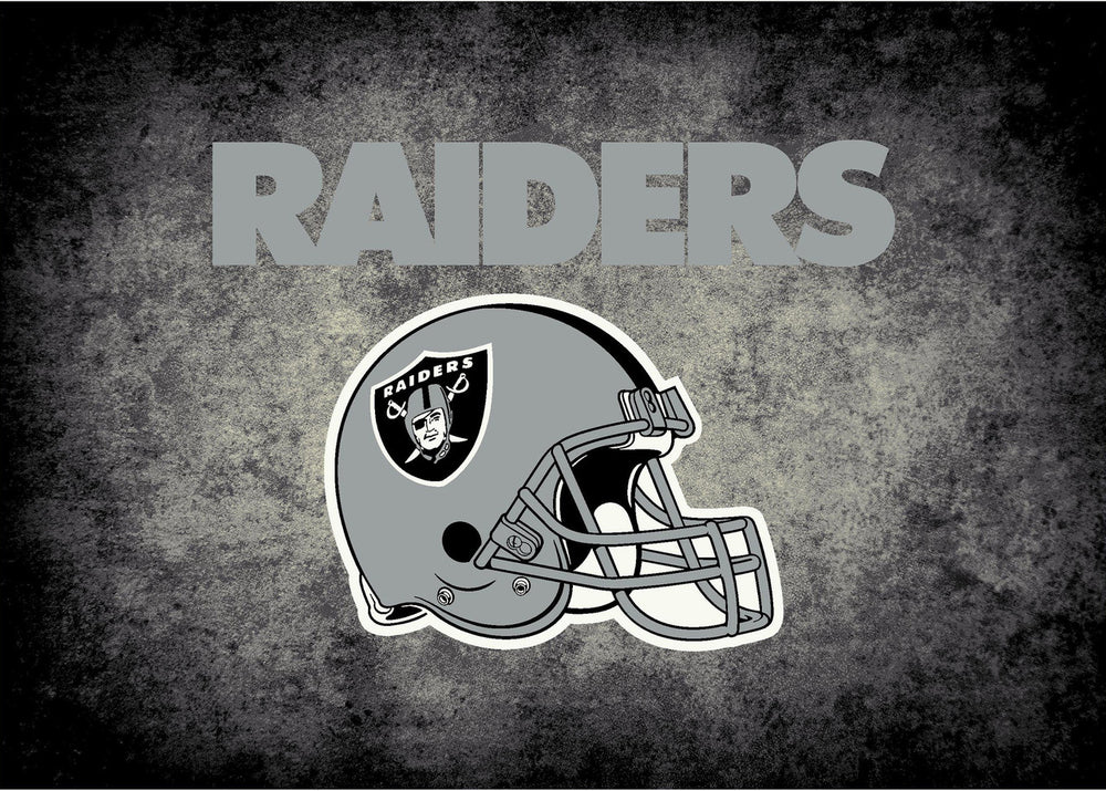 Las Vegas Raiders Rug Distressed