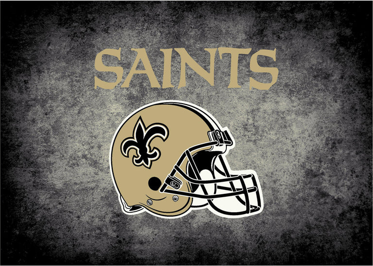 New Orleans Saints Rug Distressed