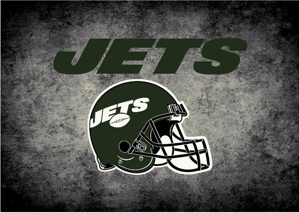 New York Jets Rug Distressed