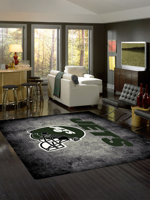 New York Jets Rug Distressed 2