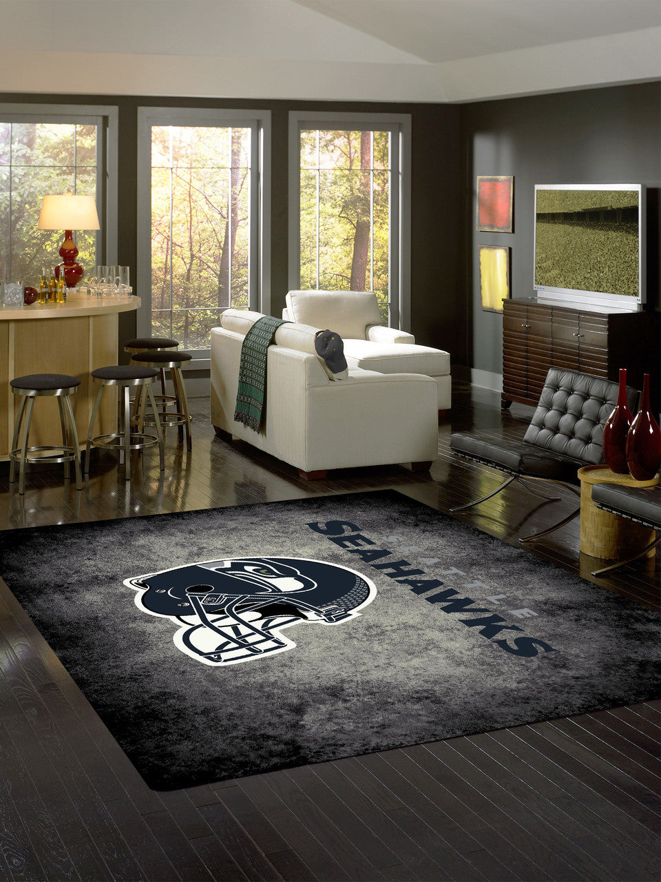 Seattle Seahawks Rug Distressed