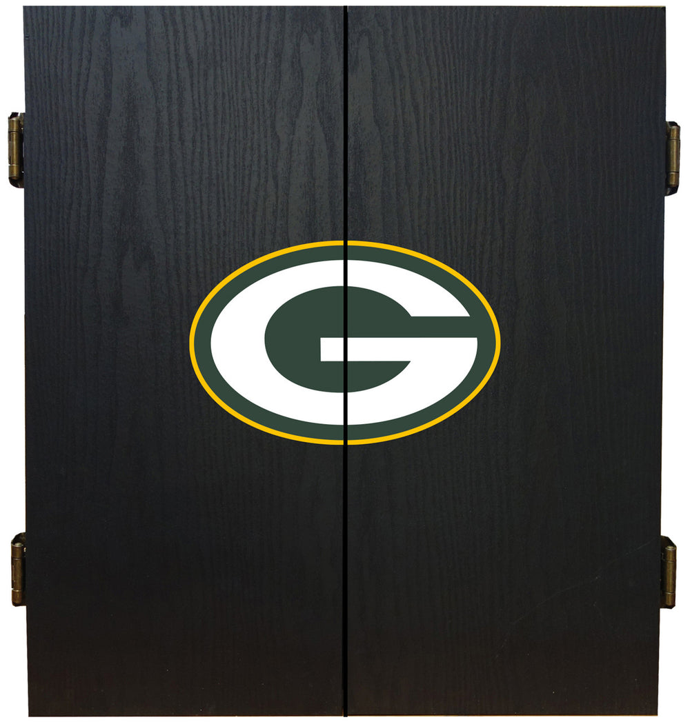 Green Bay Packers Dartboard Cabinet Set Fan's Choice