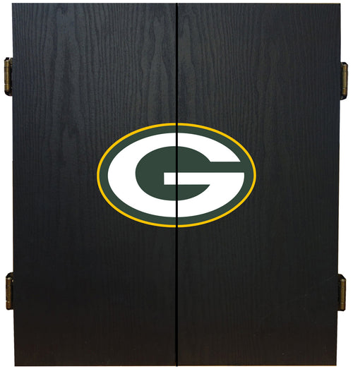 Green Bay Packers Dartboard Cabinet Set Fan's Choice 1