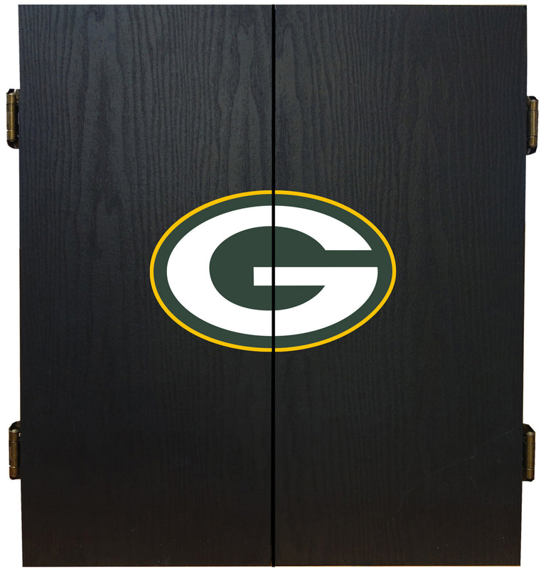 Green Bay Packers Dartboard Cabinet Set Fan's Choice