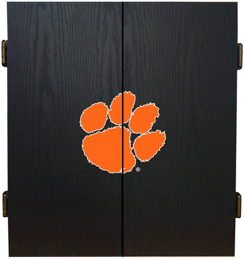 Clemson University Dartboard Cabinet Set Fan's Choice 1