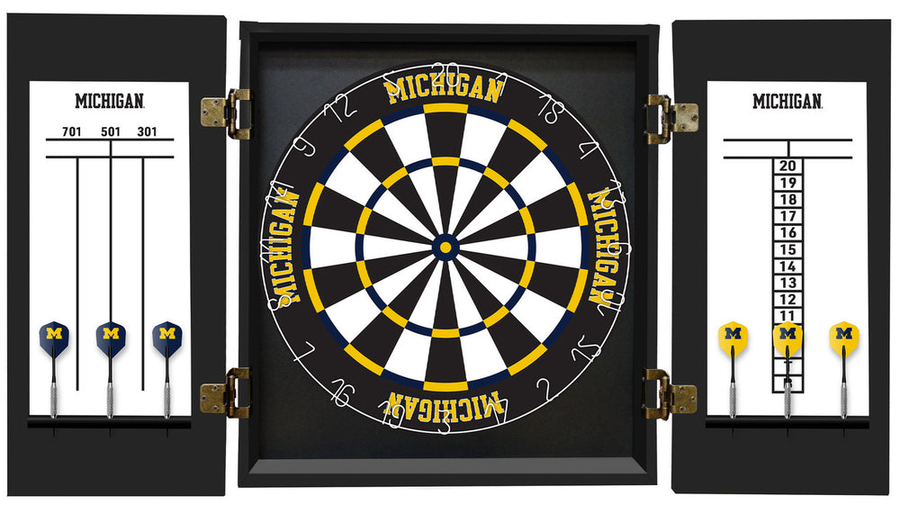 University of Michigan Dartboard Cabinet Set Fan's Choice