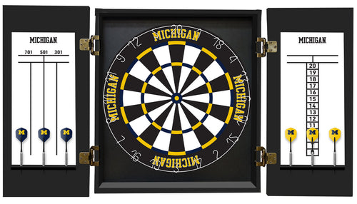 University of Michigan Dartboard Cabinet Set Fan's Choice 2