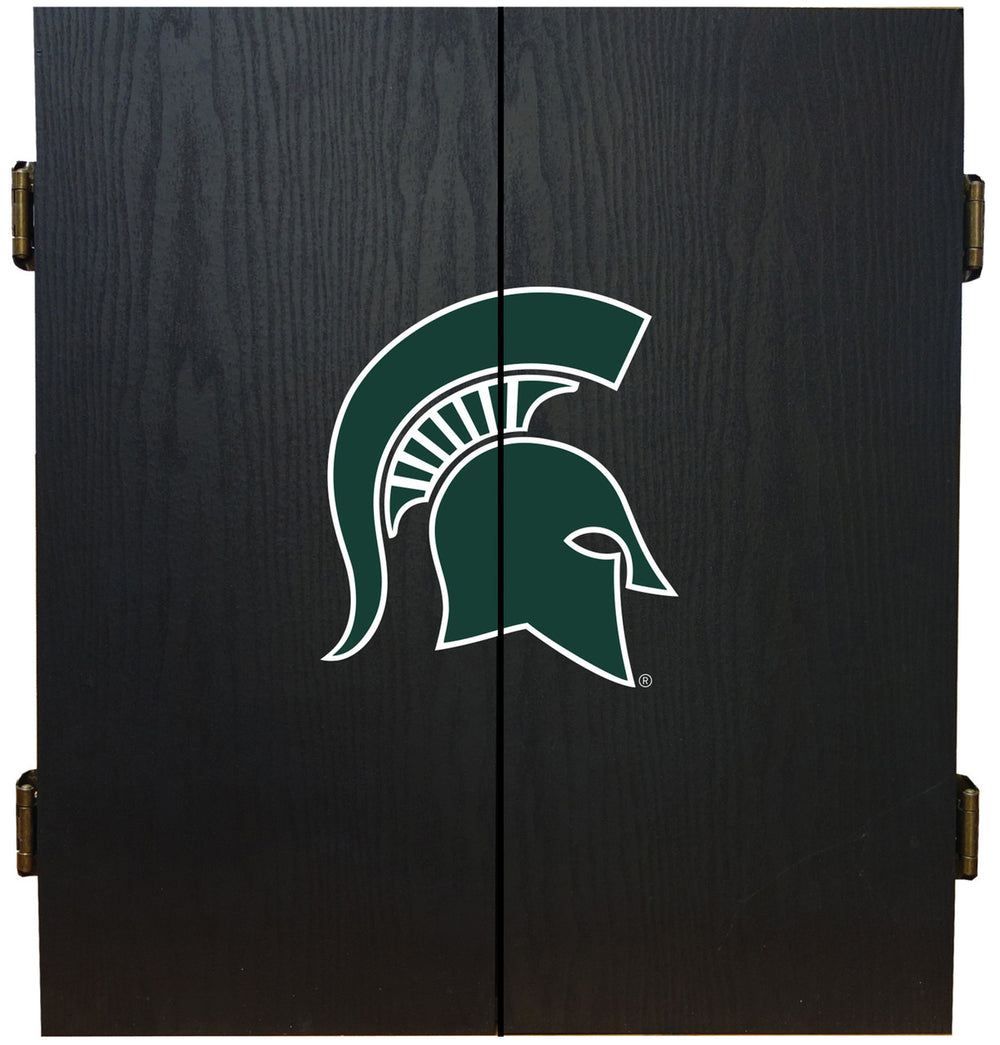 Michigan State University Dartboard Cabinet Set Fan's Choice