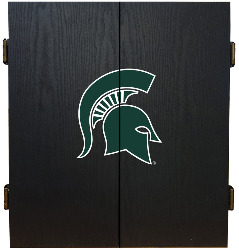 Michigan State University Dartboard Cabinet Set Fan's Choice